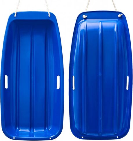 AGPTEK 35 بوصة متين للانحدار Sprinter Toboggan Snow Sled للبنين والبنات والبالغين مع مقابض مدمجة وحبل سحب in Kuwait