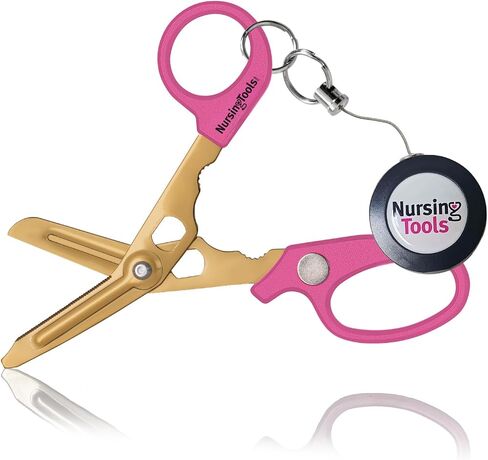 Hummingbird 4-in-1 Medical Scissors - Trauma Shears with Badge Reel for Nurses, Students, Respiratory Therapists, Veterinarians, and Medical Professionals (Pink) in Saudi Arabia