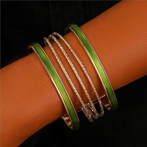 Gold Bangles for Women Chunky Gold Bracelet Cuff Bracelet Gold Bracelet Stack Arm Cuff Bracelet Chain Bracelet Statement Bracelet Jewelry Gifts for Girls Trending Bracelets for Women 2024 in Saudi Arabia