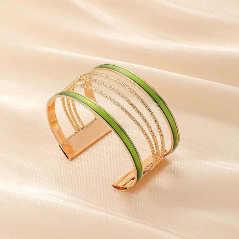Gold Bangles for Women Chunky Gold Bracelet Cuff Bracelet Gold Bracelet Stack Arm Cuff Bracelet Chain Bracelet Statement Bracelet Jewelry Gifts for Girls Trending Bracelets for Women 2024 in Saudi Arabia