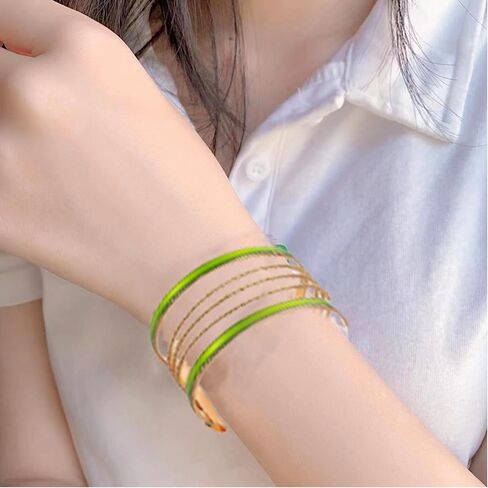Gold Bangles for Women Chunky Gold Bracelet Cuff Bracelet Gold Bracelet Stack Arm Cuff Bracelet Chain Bracelet Statement Bracelet Jewelry Gifts for Girls Trending Bracelets for Women 2024 in Saudi Arabia