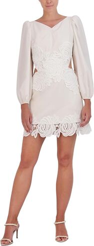 BCBGMAXAZRIA Women's V Neck Long Balloon Sleeve Mini Cocktail Dress in Saudi Arabia