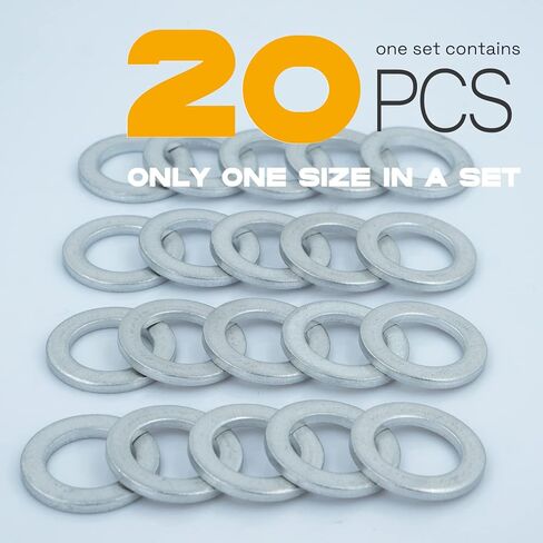 20 قطعة M14 حشية سدادة تصريف الزيت، غسالة سحق الألومنيوم، حلقة ختم من KeeRoarin in Kuwait