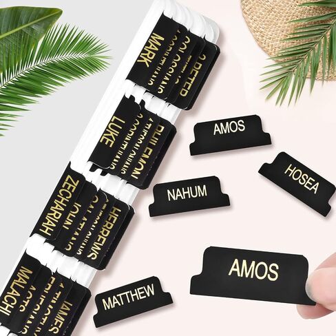 Gold Foil Bible Tabs for Men and Women, 100 PCS Catholic Bible Tabs for Old and New Testament, Easy to Read & Apply, Black in Saudi Arabia