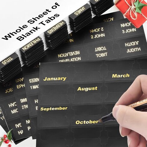 Gold Foil Bible Tabs for Men and Women, 100 PCS Catholic Bible Tabs for Old and New Testament, Easy to Read & Apply, Black in Saudi Arabia