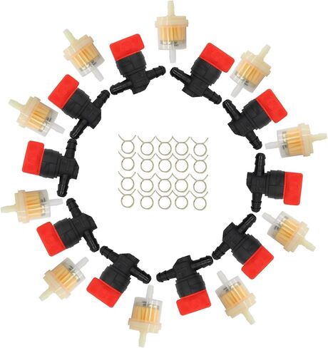 Yunnergo 10PCS 1/4" Straight InLine Gas Fuel Shut Off Valves with Fuel Filter Clamps 493960 494768 698183 Cut Off Valves Compatible with 5019H 5019K 24507 34212 AM36141 AM107340 54-3150 1-603770 in Saudi Arabia