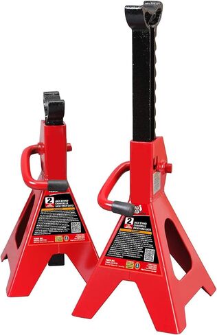 BIG RED AT42002R-2 Torin Steel Car Jack Stands (1 Pair): 2 Ton (4,000 lb.) Capacity, Red in Saudi Arabia