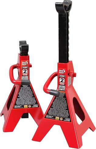 BIG RED AT42002R-1 Torin Steel Car Jack Stands: 2 Ton (4,000 lb.) Capacity, Red, 1 Pair in Saudi Arabia