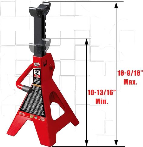 BIG RED AT42002R-1 Torin Steel Car Jack Stands: 2 Ton (4,000 lb.) Capacity, Red, 1 Pair in Saudi Arabia