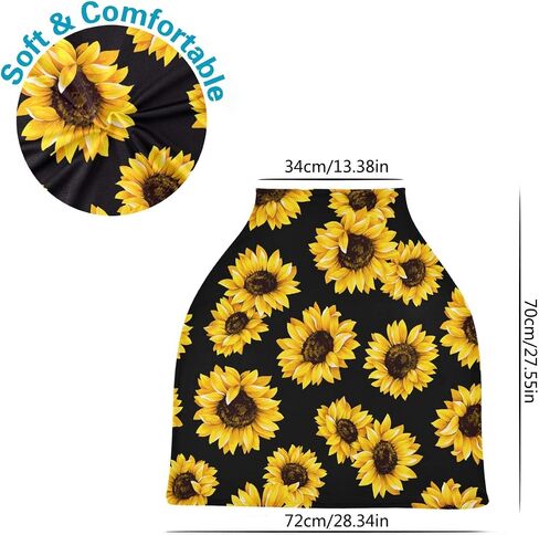 Nursing Cover Breastfeeding Scarf Sunflower- Baby Car Seat Covers, Stroller Cover, Carseat Canopy (n6) in Saudi Arabia