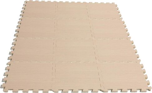 CAP Barbell 3/8" Thick Puzzle Exercise Mat with Light Wood Style Pattern, 12 Square Feet (MT-1112BG) in Saudi Arabia