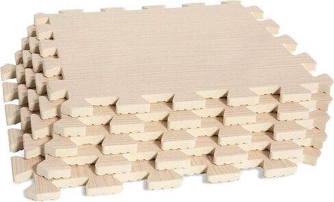 CAP Barbell 3/8" Thick Puzzle Exercise Mat with Light Wood Style Pattern, 12 Square Feet (MT-1112BG) in Saudi Arabia