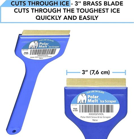مكشطة الجليد والثلج القطبية مع شفرة نحاسية للزجاج الأمامي للمركبات والنوافذ، 3 عبوات in Kuwait
