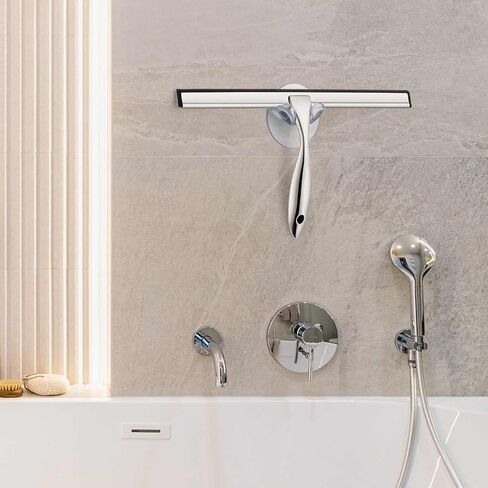 ممسحة دش متعددة الأغراض لأبواب الدش والحمام والنوافذ والزجاج والزجاج الأمامي للسيارة، تتضمن خطاف شفط وخطاف لاصق، 18/8 من الفولاذ المقاوم للصدأ، 10 بوصات، برونزية in Kuwait