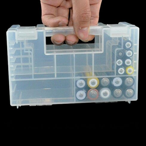 Xiaokeis Battery Organizer, Clear Battery Organizer Storage Case Stackable Divided Battery Storage Organizer Box Bin for Home Offices(Size:15 x 8.7 x 5.5cm) in Saudi Arabia