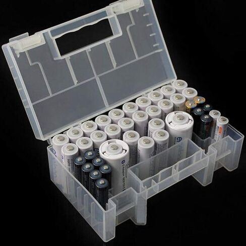 Xiaokeis Battery Organizer, Clear Battery Organizer Storage Case Stackable Divided Battery Storage Organizer Box Bin for Home Offices(Size:15 x 8.7 x 5.5cm) in Saudi Arabia