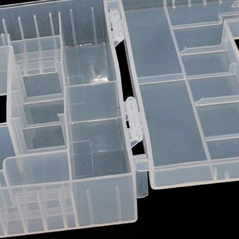 Xiaokeis Battery Organizer, Clear Battery Organizer Storage Case Stackable Divided Battery Storage Organizer Box Bin for Home Offices(Size:15 x 8.7 x 5.5cm) in Saudi Arabia