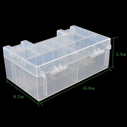 Xiaokeis Battery Organizer, Clear Battery Organizer Storage Case Stackable Divided Battery Storage Organizer Box Bin for Home Offices(Size:15 x 8.7 x 5.5cm) in Saudi Arabia
