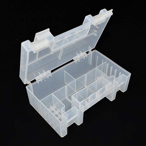 Xiaokeis Battery Organizer, Clear Battery Organizer Storage Case Stackable Divided Battery Storage Organizer Box Bin for Home Offices(Size:15 x 8.7 x 5.5cm) in Saudi Arabia