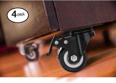 6" Caster Wheels Heavy Duty Casters 3000 lbs Polyurethane Swivel Casters Set of 4 No Noise Dual Locking Casters for Furniture and Workbench… in Kuwait