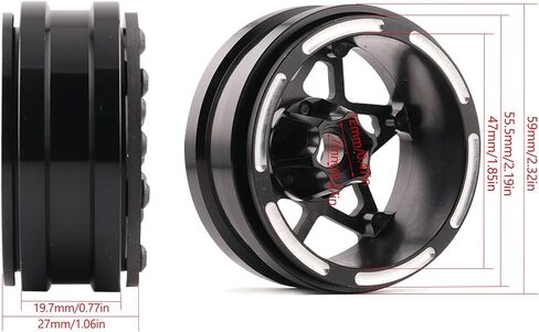 1.9 بوصة جنوط عجلة Beadlock 4 قطع من ألياف الكربون إطارات عجلة الألومنيوم لـ 1/10 RC الزاحف TRX4 محوري كابرا SCX10 VS4-10 Gen8 ترقية ألياف الكربون 1.9 جنوط عجلة Beadlock - A in Kuwait