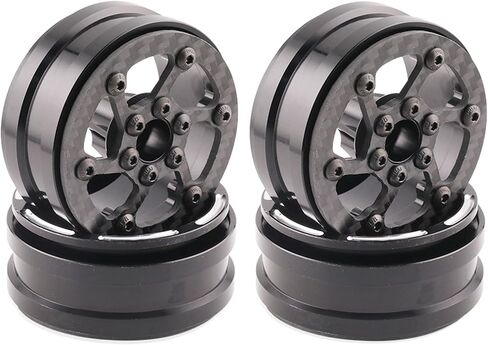 1.9 بوصة جنوط عجلة Beadlock 4 قطع من ألياف الكربون إطارات عجلة الألومنيوم لـ 1/10 RC الزاحف TRX4 محوري كابرا SCX10 VS4-10 Gen8 ترقية ألياف الكربون 1.9 جنوط عجلة Beadlock - A in Kuwait