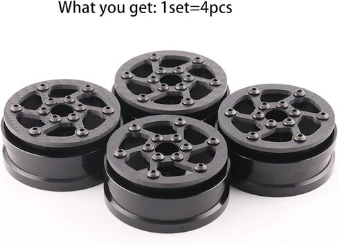 1.9 بوصة جنوط عجلة Beadlock 4 قطع من ألياف الكربون إطارات عجلة الألومنيوم لـ 1/10 RC الزاحف TRX4 محوري كابرا SCX10 VS4-10 Gen8 ترقية ألياف الكربون 1.9 جنوط عجلة Beadlock - A in Kuwait