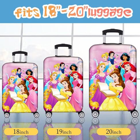 Wocide Suitcase Cover Luggage Covers Protector Carry On Cover Luggage Wraps for Suitcase Carry On Protector Cute Cartoon Princess Luggage Sleeve Travel Suit Case Dust Cover for Suitcase 18-20 Inches in Saudi Arabia