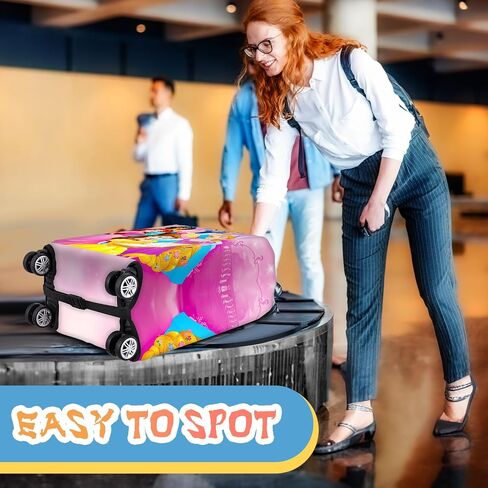 Wocide Suitcase Cover Luggage Covers Protector Carry On Cover Luggage Wraps for Suitcase Carry On Protector Cute Cartoon Princess Luggage Sleeve Travel Suit Case Dust Cover for Suitcase 18-20 Inches in Saudi Arabia
