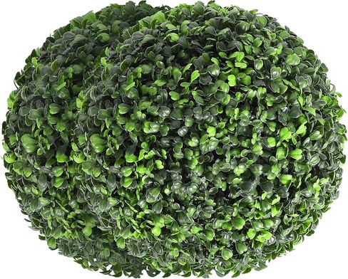 CABIHOME 2 Pcs 12" Artificial Plant Topiary Ball, Faux Boxwood Balls with Led, Topiary Balls Artificial Outdoor Set of 2 for Backyard, Balcony, Garden, Wedding, and Home DéCor in Saudi Arabia