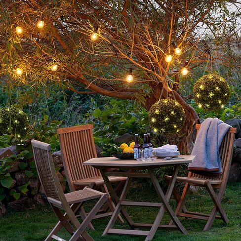 CABIHOME 2 Pcs 12" Artificial Plant Topiary Ball, Faux Boxwood Balls with Led, Topiary Balls Artificial Outdoor Set of 2 for Backyard, Balcony, Garden, Wedding, and Home DéCor in Saudi Arabia