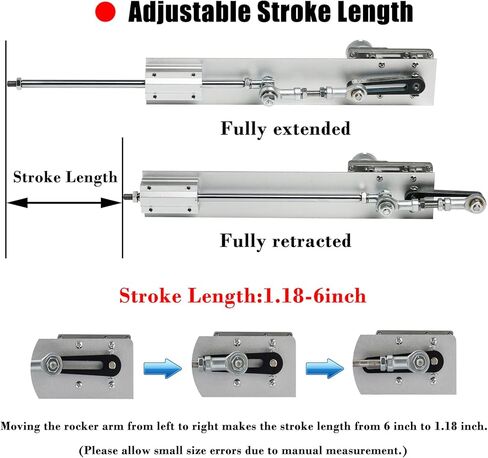 JQDML DIY Cycle الترددية المحرك الخطي DC 24V، أقصى عزم دوران 17 رطلاً، طول السكتة الدماغية 1.18 "-6"، سرعة متغيرة من 25-120 دورة في الدقيقة، منظم التحكم في السرعة، جهاز التحكم عن بعد، مجموعة الحامل. (24V150mm120rpm) in Kuwait