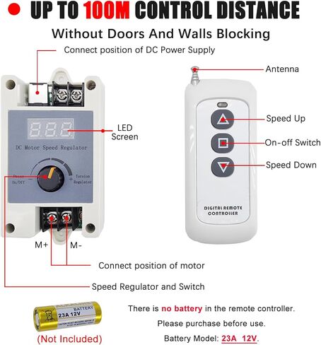 JQDML DIY Cycle الترددية المحرك الخطي DC 24V، أقصى عزم دوران 17 رطلاً، طول السكتة الدماغية 1.18 "-6"، سرعة متغيرة من 25-120 دورة في الدقيقة، منظم التحكم في السرعة، جهاز التحكم عن بعد، مجموعة الحامل. (24V150mm120rpm) in Kuwait