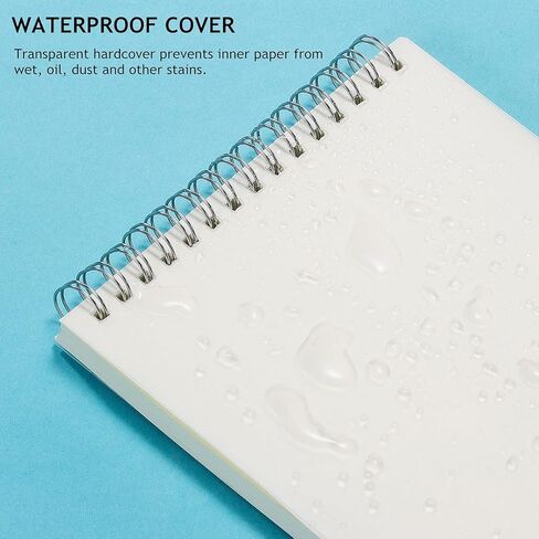 دفاتر ملاحظات Rhuyoshn الحلزونية Steno Pads Wirebound Memo Notepads، غطاء PP مقاوم للرطوبة، 5.4 بوصة × 8.5 بوصة، 6 وسادات/عبوة، 68 ورقة/وسادة (كورنيل) in Kuwait