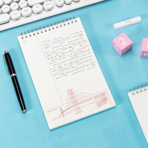 دفاتر ملاحظات Rhuyoshn الحلزونية Steno Pads Wirebound Memo Notepads، غطاء PP مقاوم للرطوبة، 5.4 بوصة × 8.5 بوصة، 6 وسادات/عبوة، 68 ورقة/وسادة (كورنيل) in Kuwait