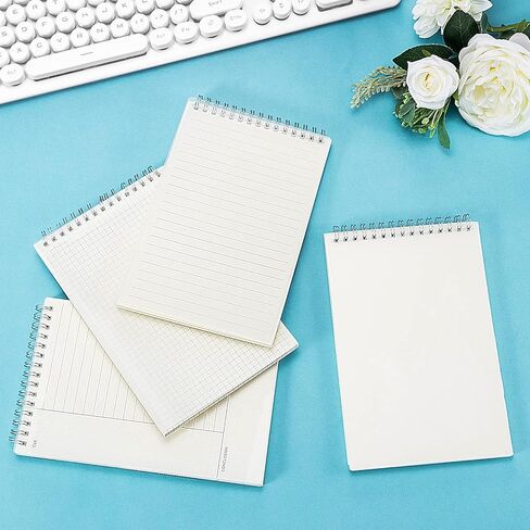دفاتر ملاحظات Rhuyoshn الحلزونية Steno Pads Wirebound Memo Notepads، غطاء PP مقاوم للرطوبة، 5.4 بوصة × 8.5 بوصة، 6 وسادات/عبوة، 68 ورقة/وسادة (كورنيل) in Kuwait