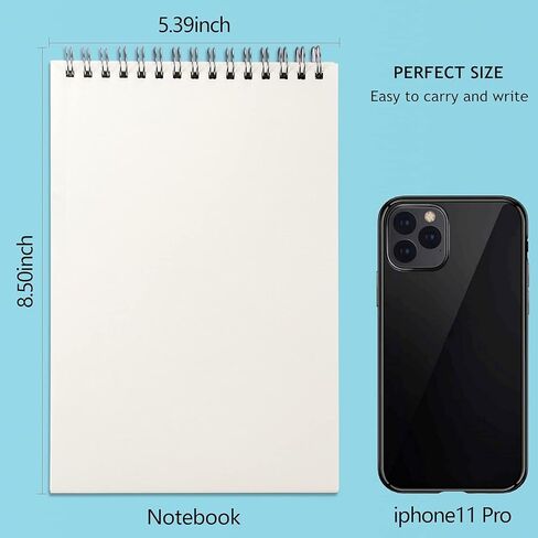 دفاتر ملاحظات Rhuyoshn الحلزونية Steno Pads Wirebound Memo Notepads، غطاء PP مقاوم للرطوبة، 5.4 بوصة × 8.5 بوصة، 6 وسادات/عبوة، 68 ورقة/وسادة (كورنيل) in Kuwait