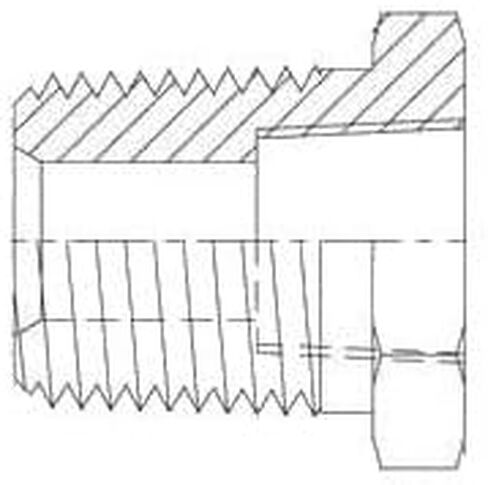 Brennan Industries 5406-32-08 Steel Reducer Bushing Fitting, 2"-11-1/2 NPTF x 1/2"-14 NPTF Thread in Saudi Arabia