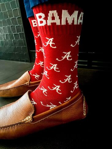 Alabama Crimson Tide Men's Dress Socks, Crimson, Repeating Logo, One Size, NCAA Officially Licensed - DB Fan Gear in Saudi Arabia