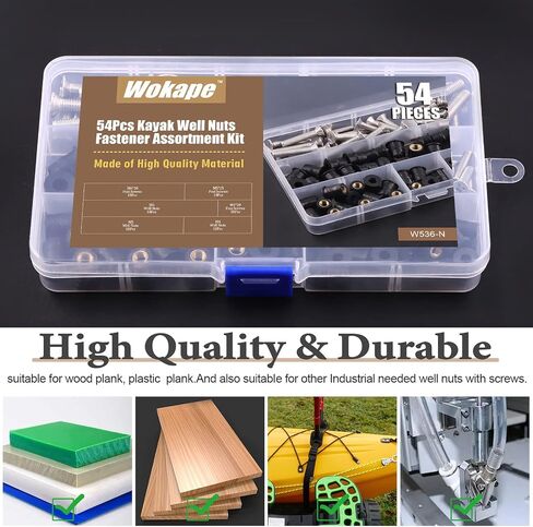 Wokape 108Pcs M4 M5 M6 Neoprene Well Nuts Kit with Stainless Steel Screws, Rubber Well Nuts Windscreen Fairing Bolt Kit for Motorcycle Kayak Boats in Saudi Arabia
