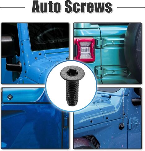 X AUTOHAUX 10 قطع من مسامير توركس الصلبة لسيارة Jeep Wrangler CJ7 YJ TJ 1976-2006 مثبتات إطار الزجاج الأمامي المفصلي والبوابات الخلفية ومسامير الباب ومرآة ومفصلات النافذة والصواميل in Saudi Arabia