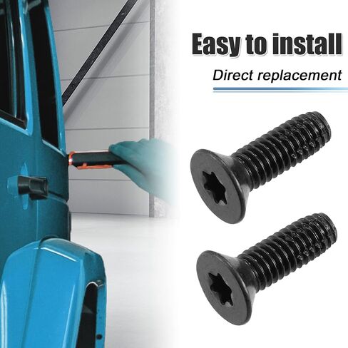 X AUTOHAUX 10 قطع من مسامير توركس الصلبة لسيارة Jeep Wrangler CJ7 YJ TJ 1976-2006 مثبتات إطار الزجاج الأمامي المفصلي والبوابات الخلفية ومسامير الباب ومرآة ومفصلات النافذة والصواميل in Saudi Arabia