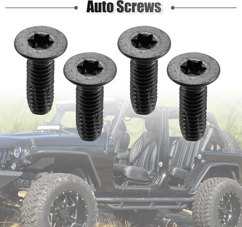 X AUTOHAUX 10 قطع من مسامير توركس الصلبة لسيارة Jeep Wrangler CJ7 YJ TJ 1976-2006 مثبتات إطار الزجاج الأمامي المفصلي والبوابات الخلفية ومسامير الباب ومرآة ومفصلات النافذة والصواميل in Saudi Arabia