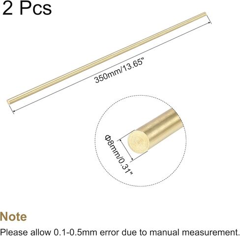 قضيب نحاسي من MECCANIXITY، قضيب مستدير نحاسي صلب 8 مم، قطر 5/16 بوصة 400 مم طول شريط المخرطة لنموذج RC DIY Craft Pack of 2 in Kuwait