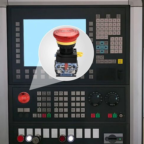 APIELE 22mm 1NO 1NC Red Metal Head Mushroom Emergency Stop Push Button Switch 600V 10 Amp (Type A) in Saudi Arabia