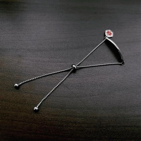 سوار تنبيه طبي من GMXLin للرجال والنساء قابل للتعديل من الفولاذ المقاوم للصدأ محفور عليه الإسعافات الأولية ومراقبة الصحة في حالات الطوارئ معرف الهوية معصمه سلسلة أساور in Kuwait