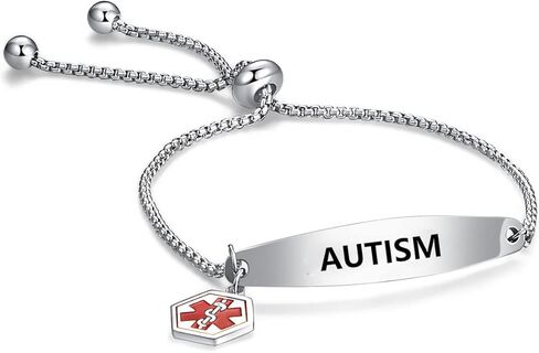 سوار تنبيه طبي من GMXLin للرجال والنساء قابل للتعديل من الفولاذ المقاوم للصدأ محفور عليه الإسعافات الأولية ومراقبة الصحة في حالات الطوارئ معرف الهوية معصمه سلسلة أساور in Kuwait