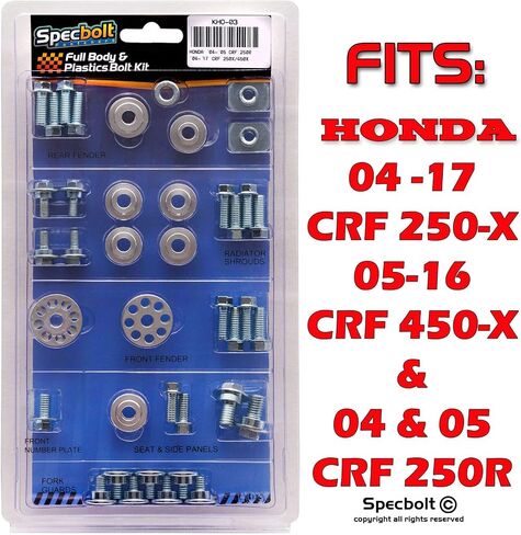 Specbolt Fasteners Brand Full Body & Plastics Bolt Kit Fits Honda CRF250R (2004-2005) CRF250X (2004-2017) CRF450X (2005-2016) #03 in Saudi Arabia