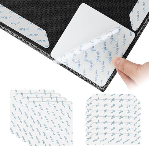 قابض سجاد للأرضيات الصلبة، 12 قطعة من مقابض زوايا السجاد، شريط سجاد قابل لإعادة الاستخدام وقابل للغسل لسجاد المنطقة، مقابض وسادات سجاد مزدوجة الجوانب غير قابلة للانزلاق تحافظ على الزوايا مسطحة (أبيض) in Kuwait