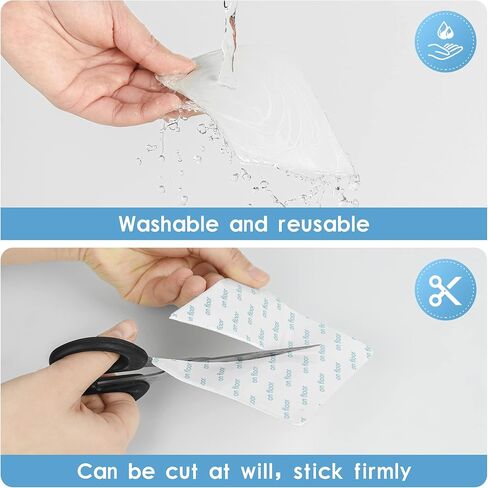 قابض سجاد للأرضيات الصلبة، 12 قطعة من مقابض زوايا السجاد، شريط سجاد قابل لإعادة الاستخدام وقابل للغسل لسجاد المنطقة، مقابض وسادات سجاد مزدوجة الجوانب غير قابلة للانزلاق تحافظ على الزوايا مسطحة (أبيض) in Kuwait